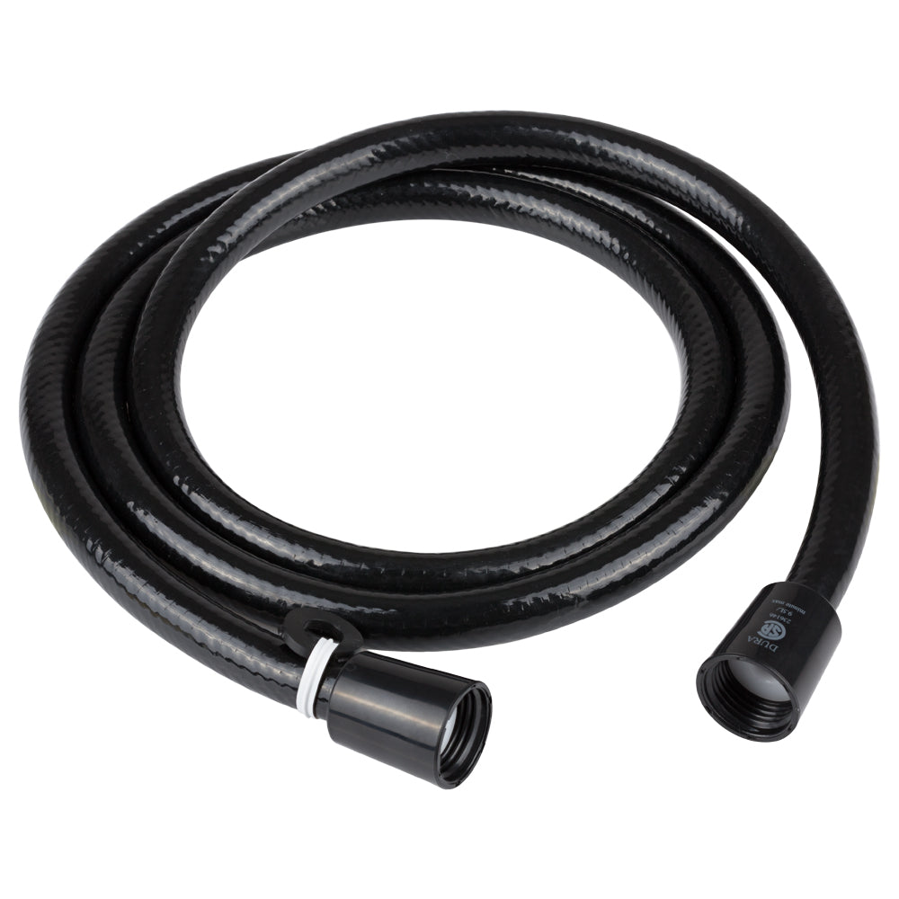 Dura Faucet 60-inch black vinyl RV shower head hose with built-in connector