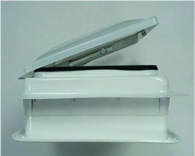 Jensen white RV roof vent with self-centering design