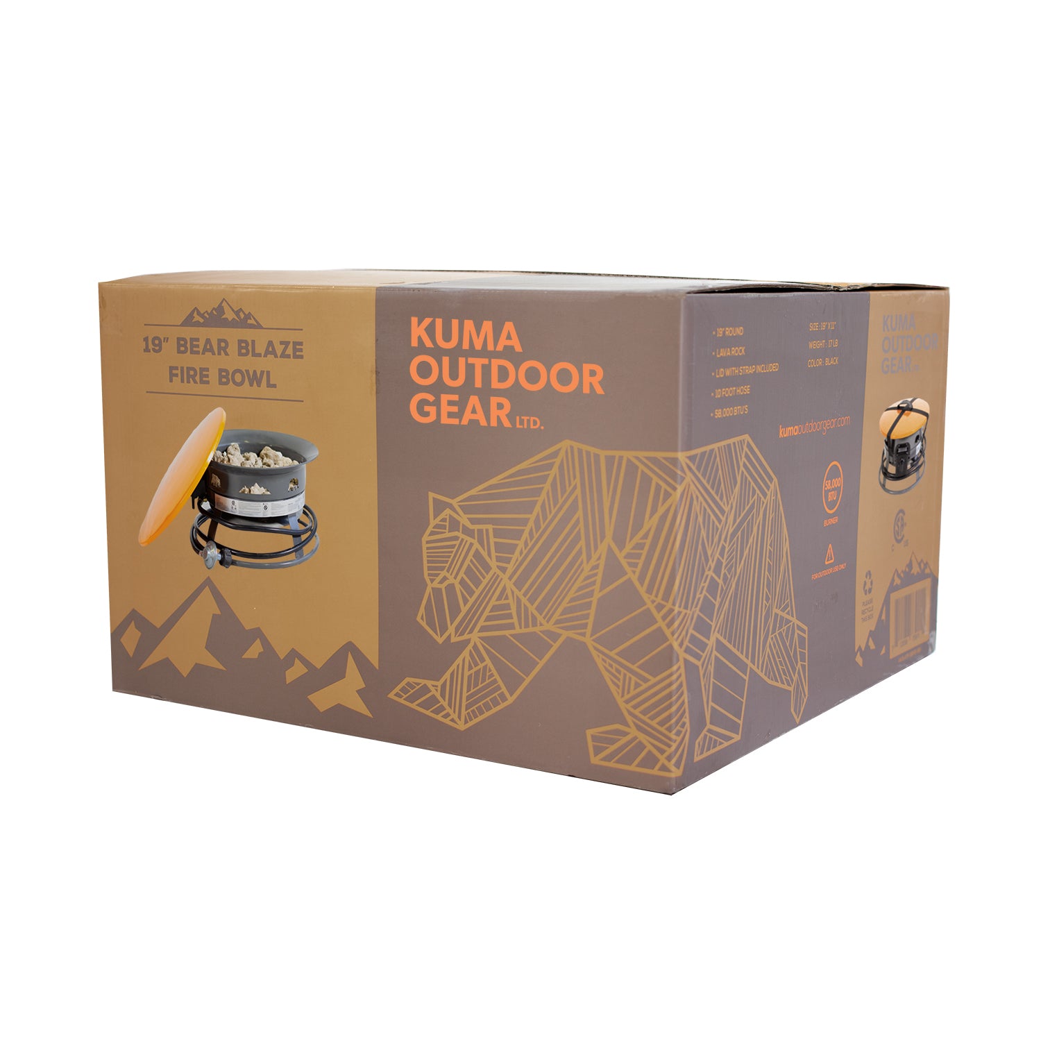 Kuma Bear Blaze Fire Bowl – 19” fire pit offering portable warmth for outdoor adventures.