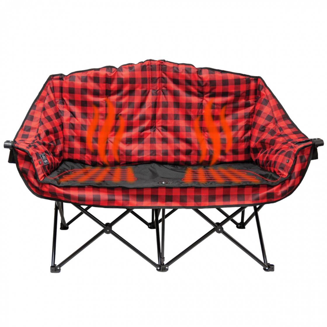 Kuma Buddy Heated Camping Chair for two people, outdoor warmth and comfort.