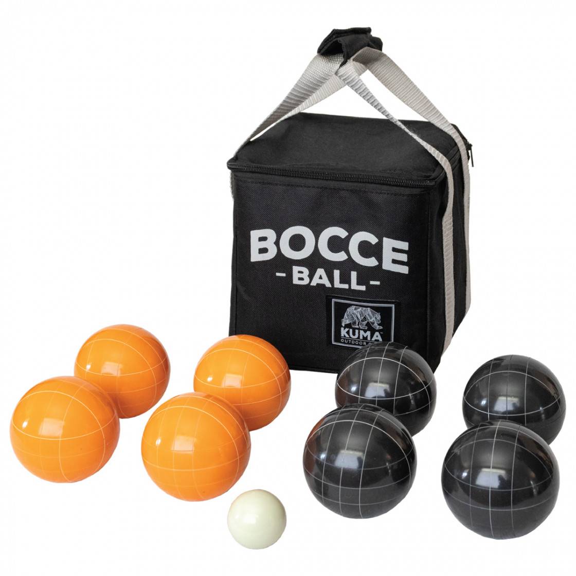 Kuma Bocce Ball Set with eight durable balls and a convenient carry bag for outdoor games