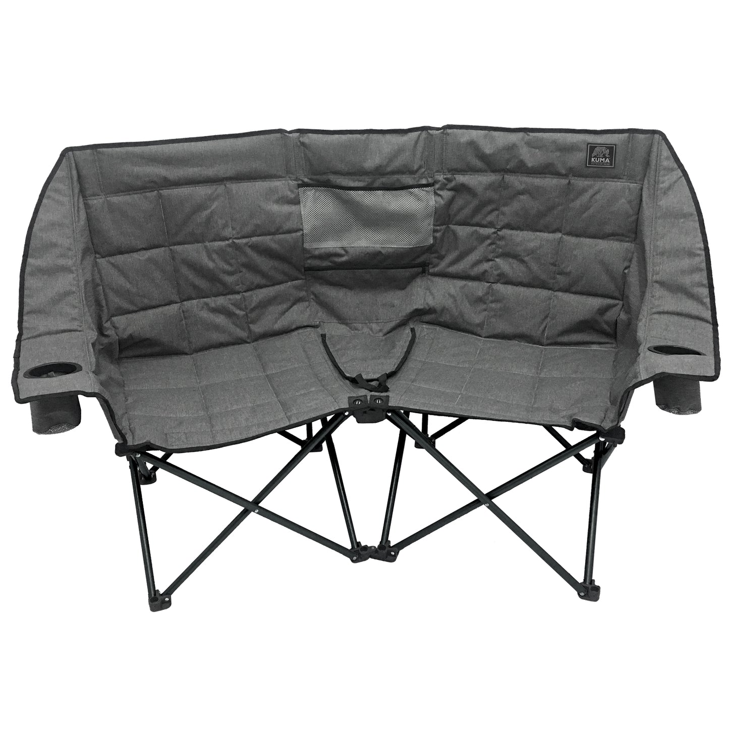 Relax with the Kuma Kozy Bear Chair, a 2-person camping chair featuring a built-in cooler.