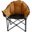 A sierra and black Kuma Lazy Bear camping chair with a cushioned seat and padded back and armrests.