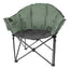 A sage and black Kuma Lazy Bear camping chair with a cushioned seat and padded back and armrests.