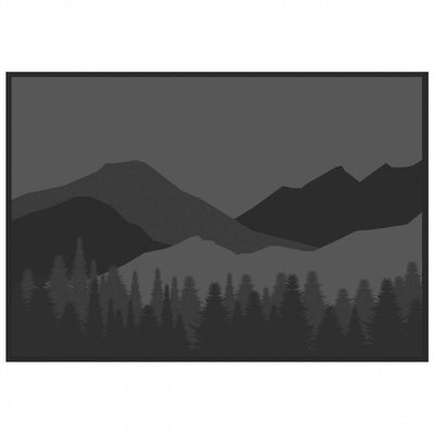 Kuma Mountain Wilderness Reversible Outdoor Mat displayed on grass with stakes secured.