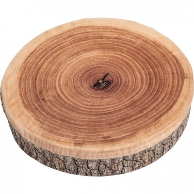 Kuma Wood Chip Pillow showcasing its sublimated wood chip design on soft microfleece.