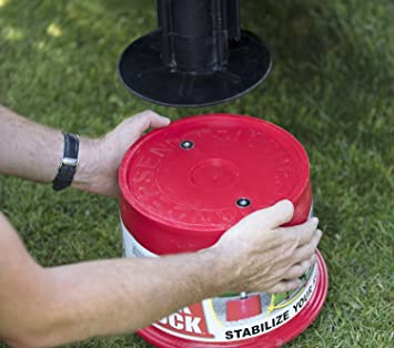 Andersen Trailer Jack Block in use for extra height with RV stabilizer jack
