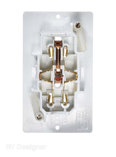 RV interior electrical outlet with cover plate
