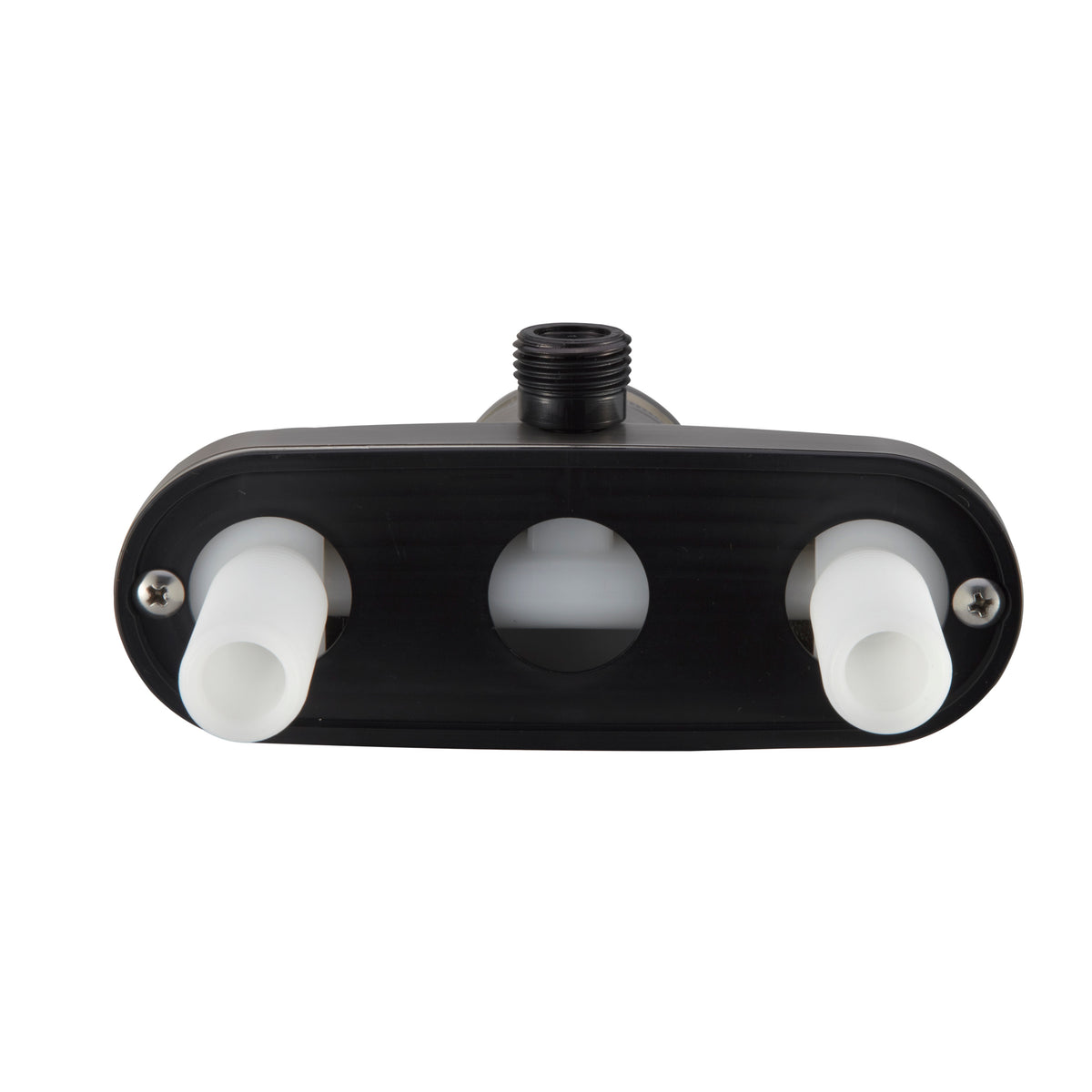 Single lever RV shower control valve with vacuum breaker