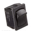 A single-pole, single-throw black electrical switch with a male connector and a flat, rectangular shape designed for wall or cabinet mounting.