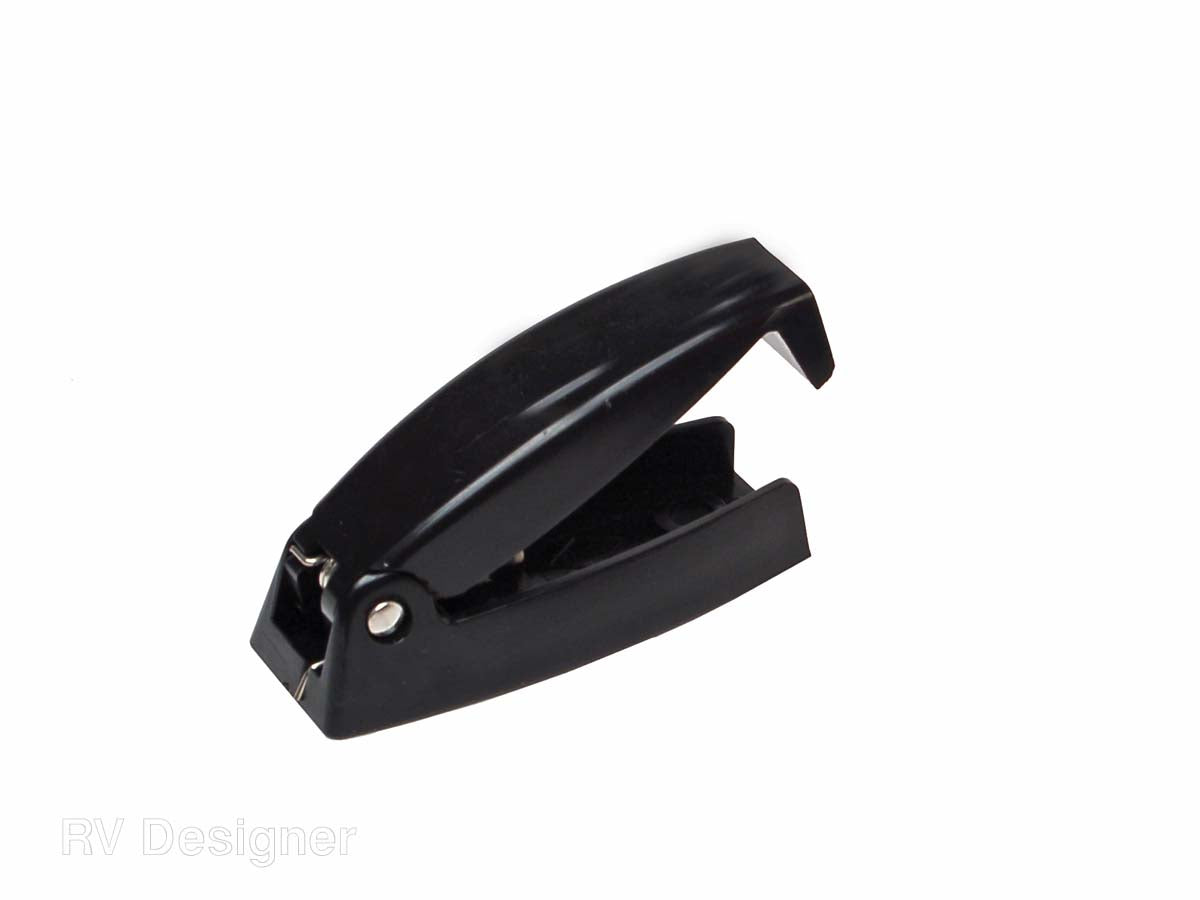 RV Designer black round baggage door catch
