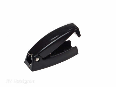 RV Designer black round baggage door catch
