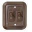 RV Designer brown double rocker wall switch with raised bezel
