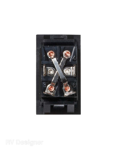 Four terminal DPDT blade connections on RV rocker switch
