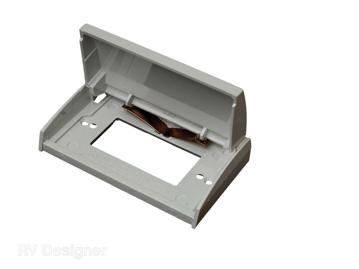 RV Designer white weatherproof receptacle cover for GFCI outlet