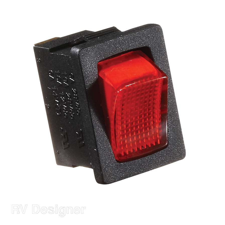 RV Designer illuminated rocker switch red light
