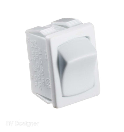 RV Designer white rocker switch for lighting and appliances