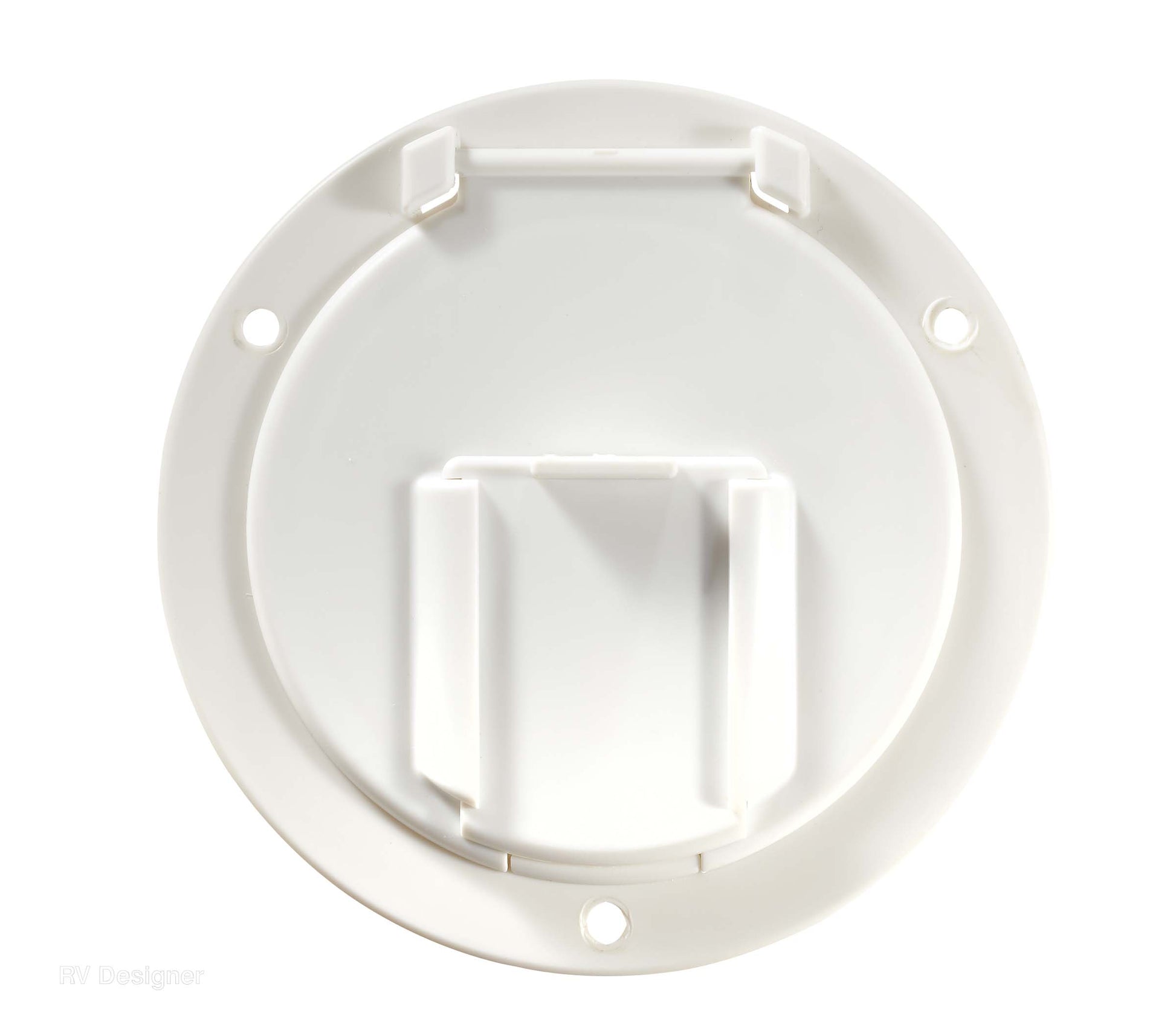 RV Designer round 50 amp electrical cord hatch
