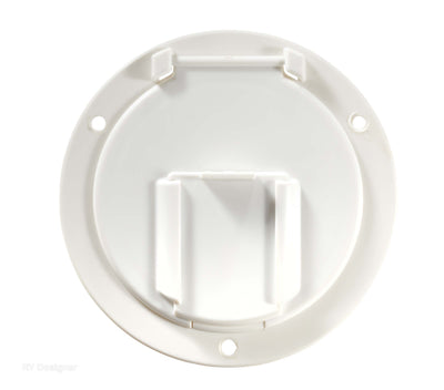 RV Designer round 50 amp electrical cord hatch
