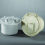 Polar white low profile RV electrical cord hatch
