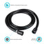 Flexible hand-held shower hose for RV showers, 60-inch, black