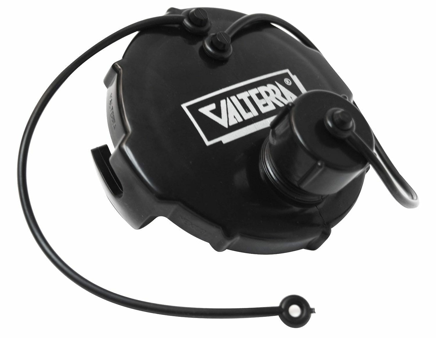 Valterra sewer cap installed on RV waste outlet
