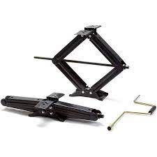 RV Travelers Choice scissor jack set with crank handle, 5000 lb capacity