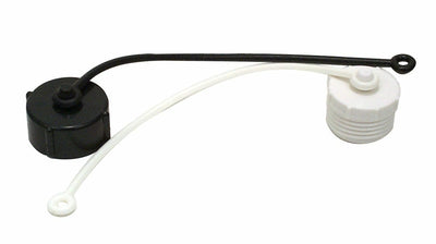 RV sewer cap with garden hose connector
